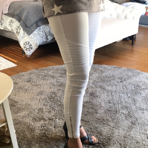 White Moto Jeggings!! - Picture 4 of 7